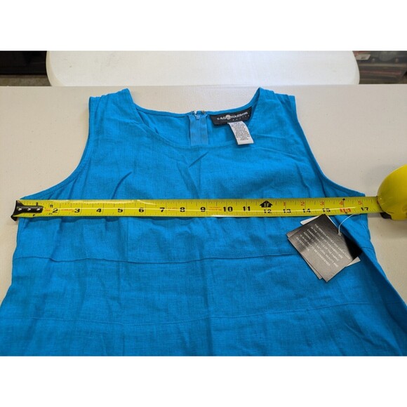 Sag Harbor Bright Blue Linen Sleeveless Maxi Dress Sequins Womens 8P NWT - Picture 11 of 13